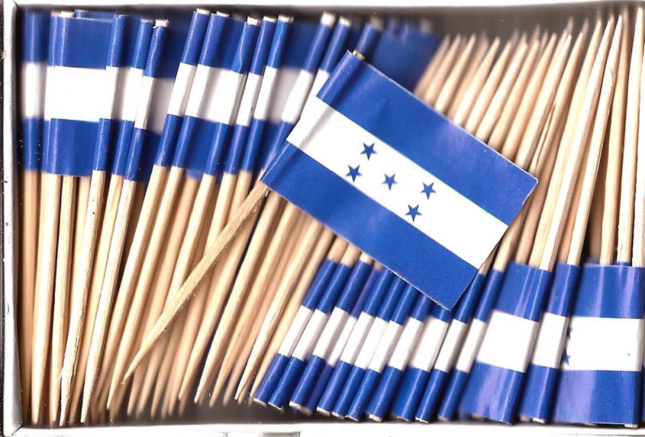 100 Honduras Toothpick Flags, 100 Cupcake Flag Toothpicks or Cocktail Picks